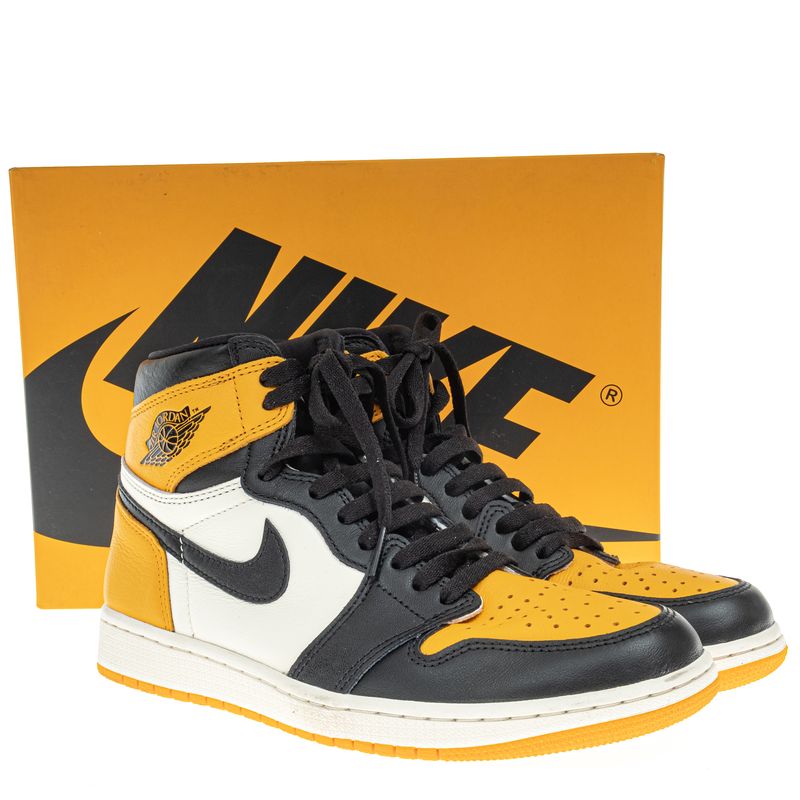Tenis-Nike-Air-Jordan-Amarelo-Preto-e-Branco-