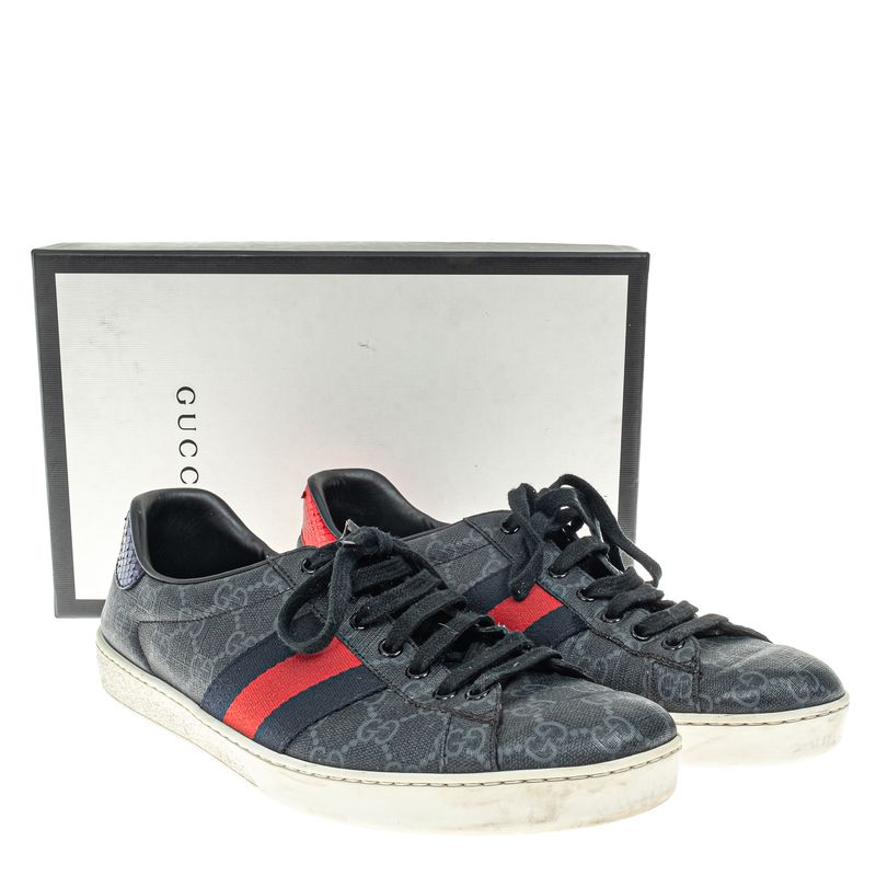 Tenis-Gucci-Ace-GG-Supreme-Azul-Marinho-