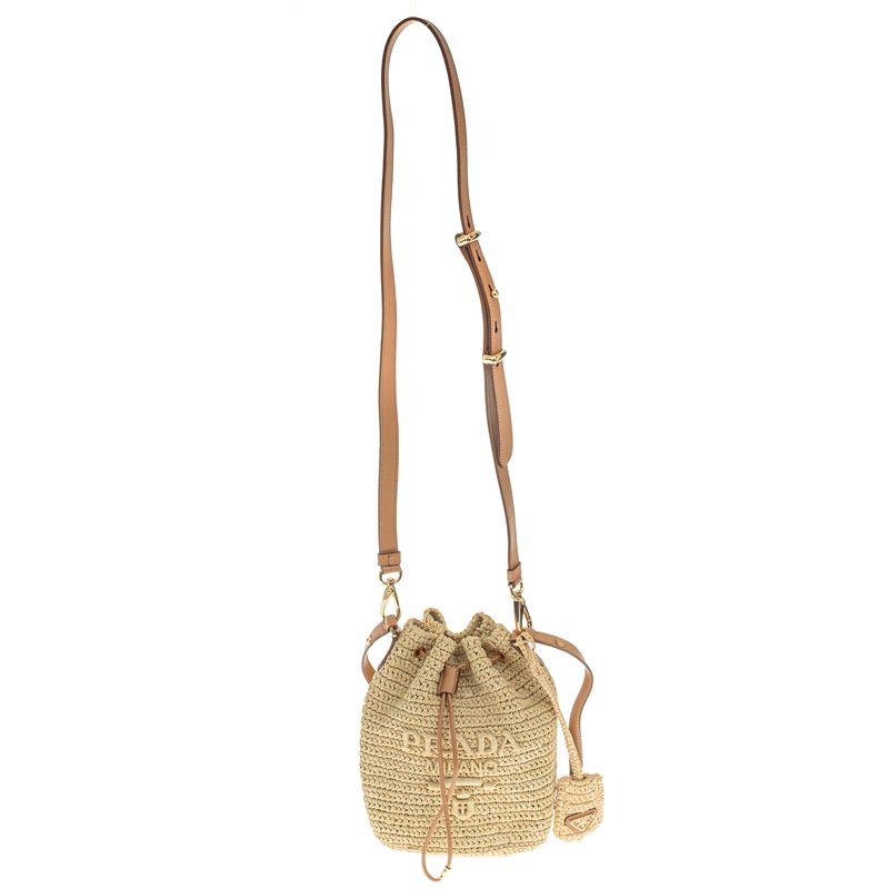 Bolsa-Prada-Bucket-Logo-Rafia-e-Couro