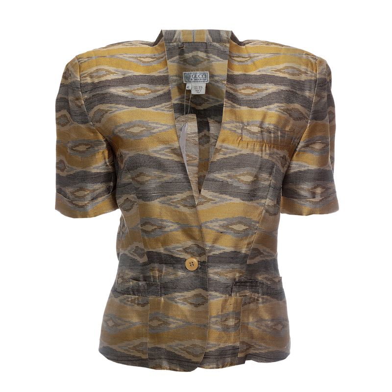 Casaqueto-Gucci-Vintage-Jacquard-Amarelo-