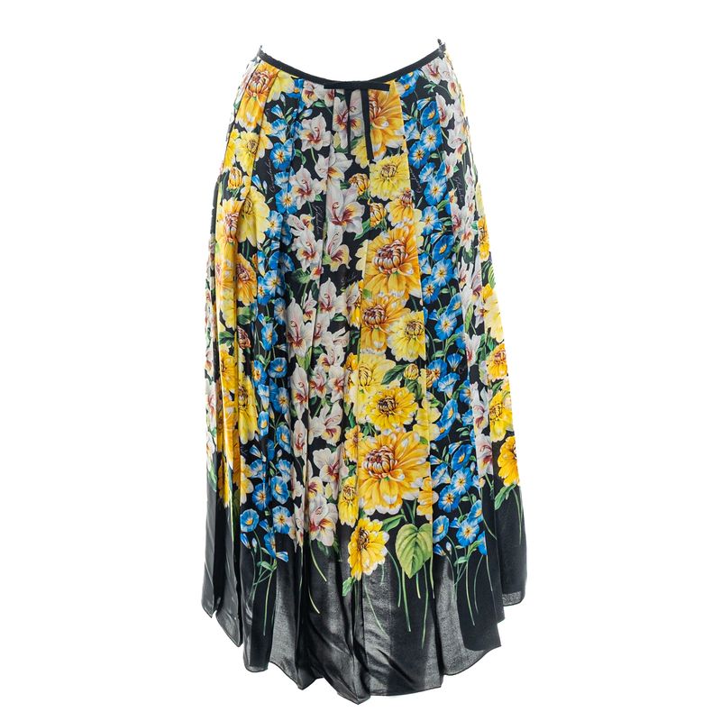 Saia-Gucci-Plissada-Estampa-Floral-