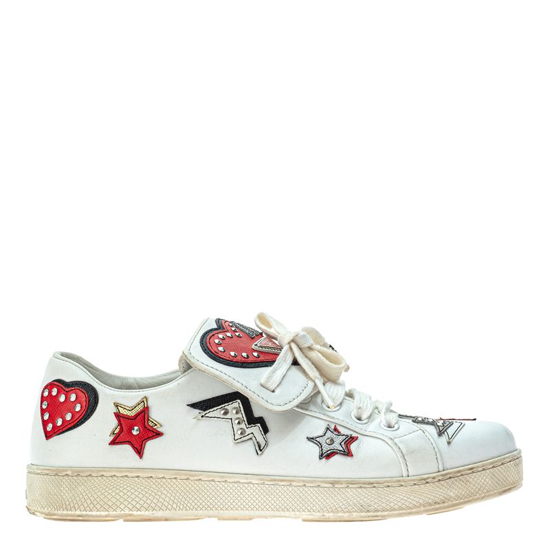 Tenis-Prada-Patches-Coracao-Branco-