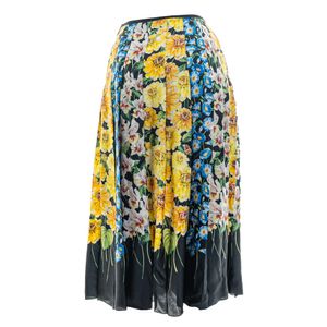 Saia Gucci Plissada Estampa Floral
