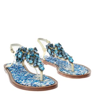 Sandália Dolce & Gabbana Rasteira Pedras Azul