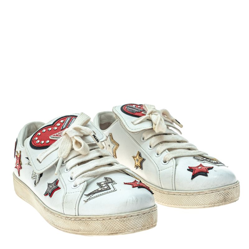 Tenis-Prada-Patches-Coracao-Branco-