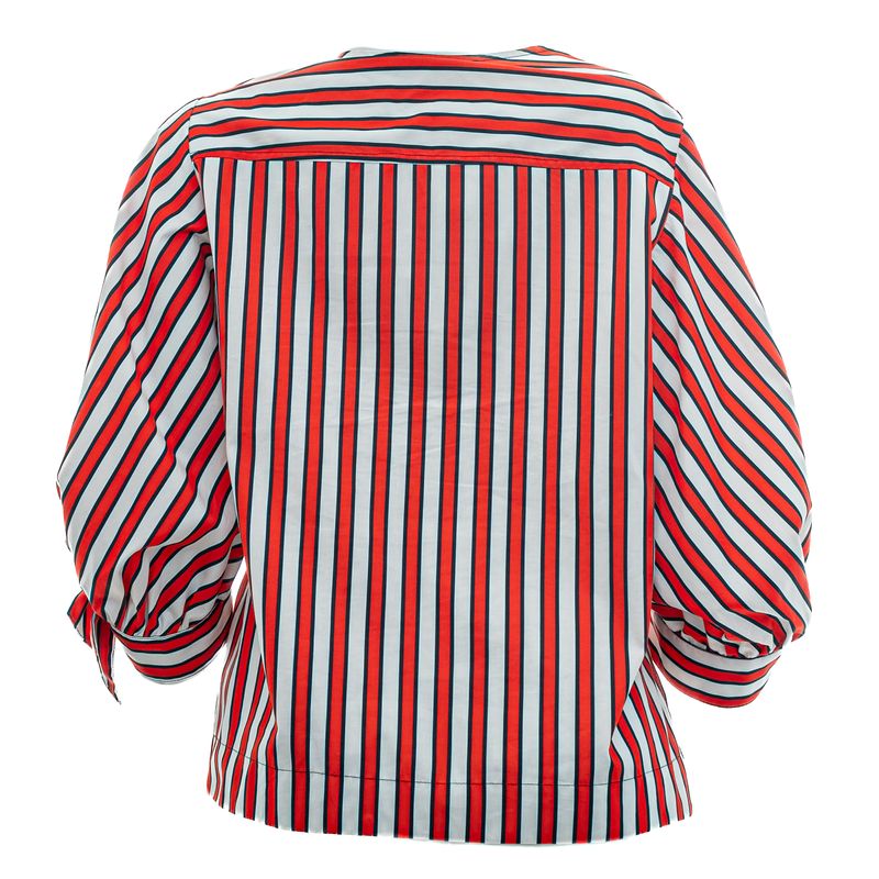 Blusa-Reinaldo-Lourenco-Listrada-Branco-e-Vermelho-