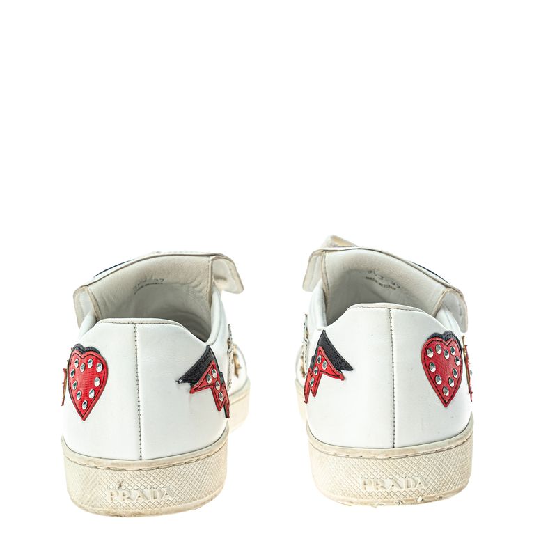 Tenis-Prada-Patches-Coracao-Branco-