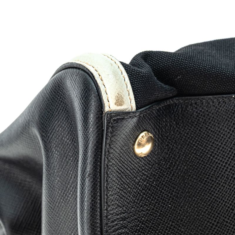 Bolsa-Prada-Couro-Saffiano-Preto-e-Branco-