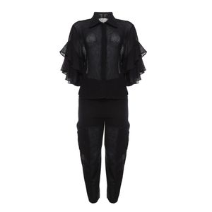 Conjunto Sophia Hegg Blusa e Calça Tela Preto