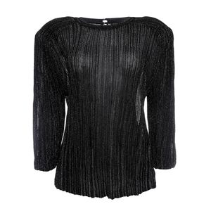 Blusa GIG Tricô Lurex Preto com Prata