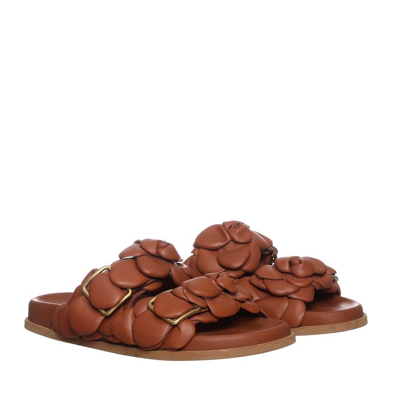 Sandalia-Valentino-Garavani-Slide-Rosas-Marrom
