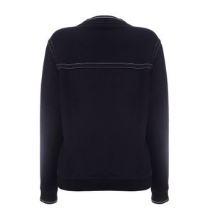 Blusa Prada Moletom com Pespontos Azul Marinho