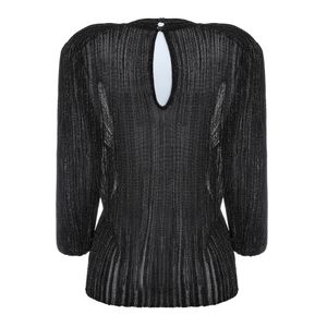Blusa GIG Tricô Lurex Preto com Prata