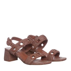 Sandália Larroudé Caramel Wave Raffia