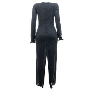 Vestido Magda Butrym Crepe Flores 3D Preto