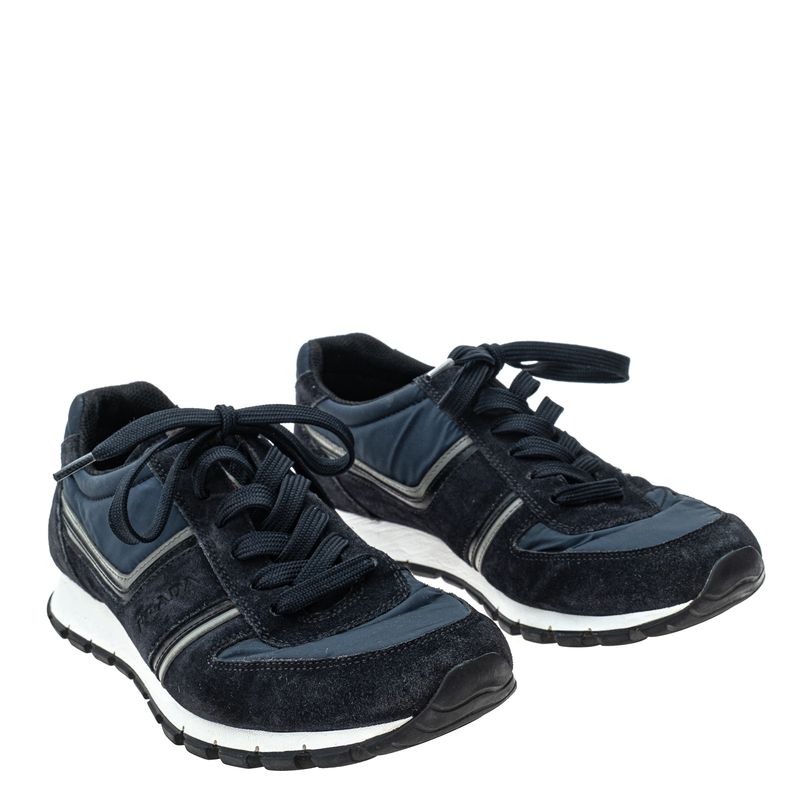 Tenis-Prada-Nylon-e-Camurca-Marinho-