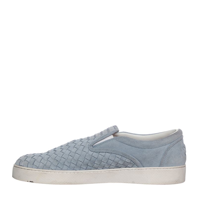 Tenis-Bottega-Venetta-Slip-On-Intreciatto-Couro-Azul