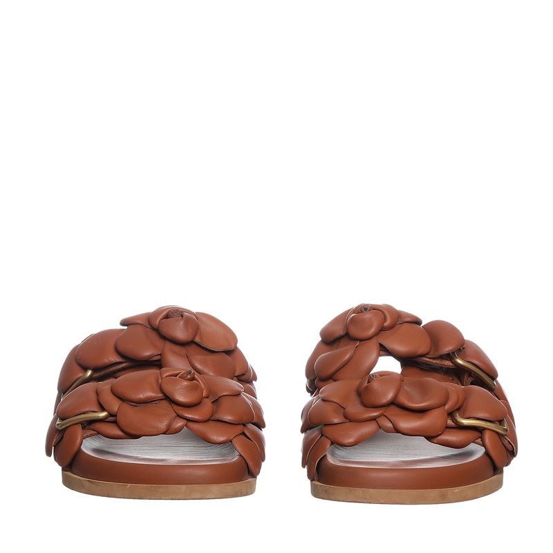Sandalia-Valentino-Garavani-Slide-Rosas-Marrom