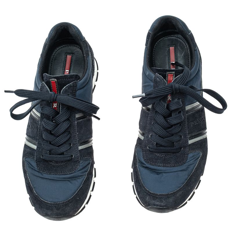 Tenis-Prada-Nylon-e-Camurca-Marinho-