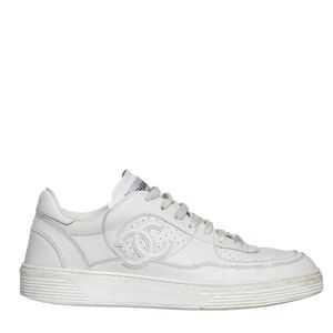 Tênis Chanel Logo Couro Branco