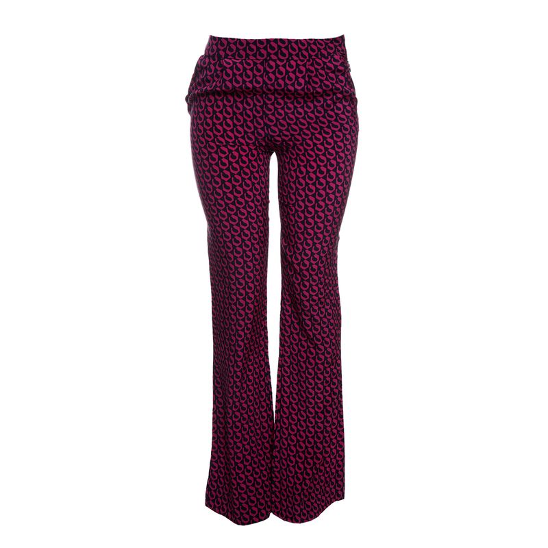 Calca-Diane-Von-Furstenberg-Seda-Estampada-Roxa