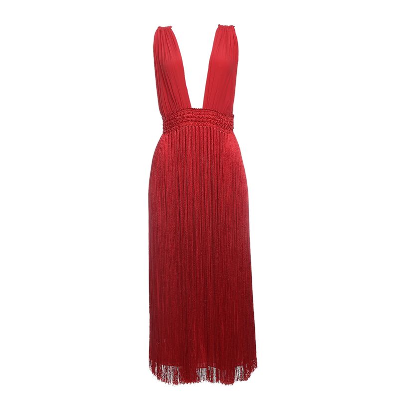 Vestido-NV-Franjas-Vermelho