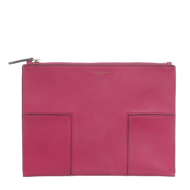 Clutch-Tory-Burch-Couro-Rosa