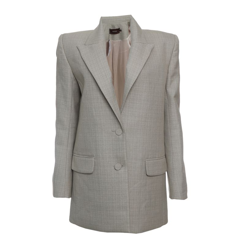 Blazer-Mixed-Xadrez-Bege