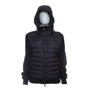 Casaco Moncler Matelassê e Tricô Azul Marinho