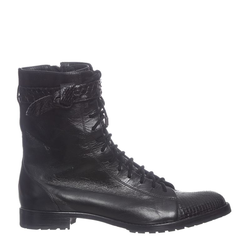 Bota-Alexandre-Birman-Clarita-com-Couro-Exotico-Preta