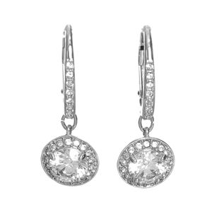Brinco Swarovsky Cristal Prateado