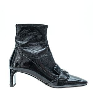 Bota Prada Couro Envernizado Preto