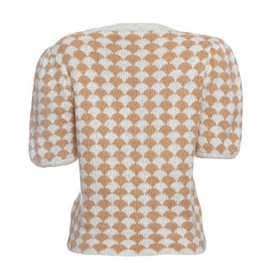 Blusa Missinclof Tricô Xadrez Laranja