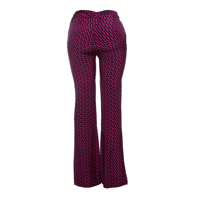Calca-Diane-Von-Furstenberg-Seda-Estampada-Roxa