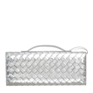 Bolsa Bottega Veneta Andiamo Intreciatto Prateada