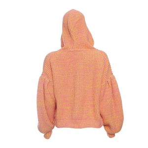 Tricô Cuise com Capuz Bicolor Rosa