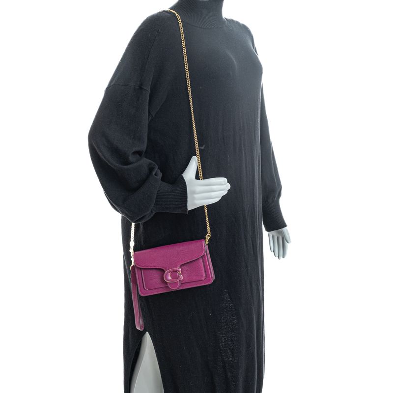 Bolsa-Coach-Tabby-Chain-Clutch-Rosa-