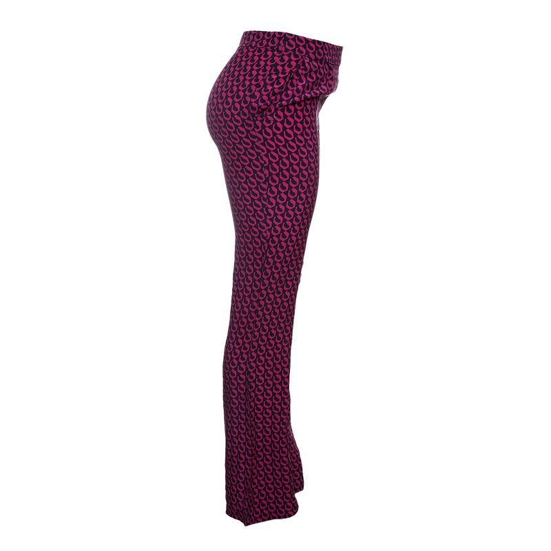 Calca-Diane-Von-Furstenberg-Seda-Estampada-Roxa