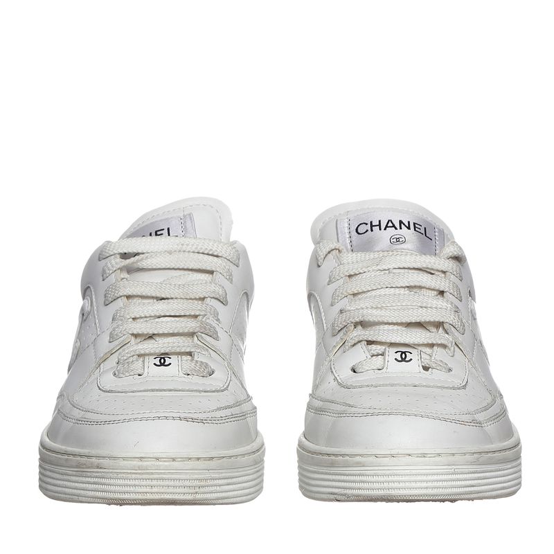Tenis-Chanel-Logo-Couro-Branco