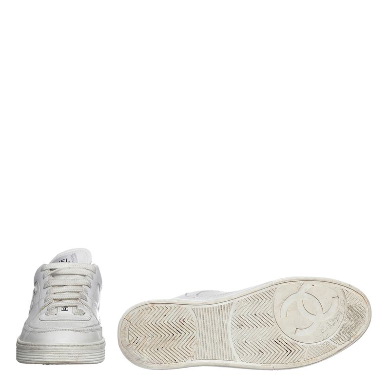 Tenis-Chanel-Logo-Couro-Branco
