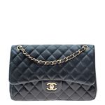 Bolsa-Chanel-Classic-Double-Flap-Jumbo-Preta-