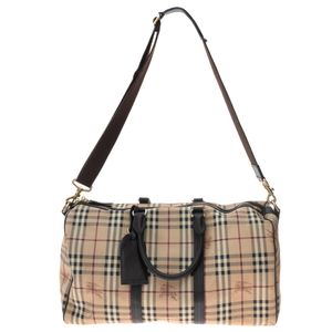 Mala Burberry Housecheck e Couro Marrom
