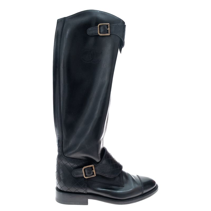 Bota-Chanel-Montaria-Couro-Preto-