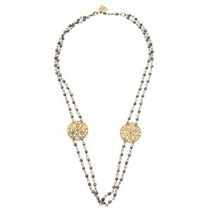 Colar Vintage Folhas Dourado e Chumbo