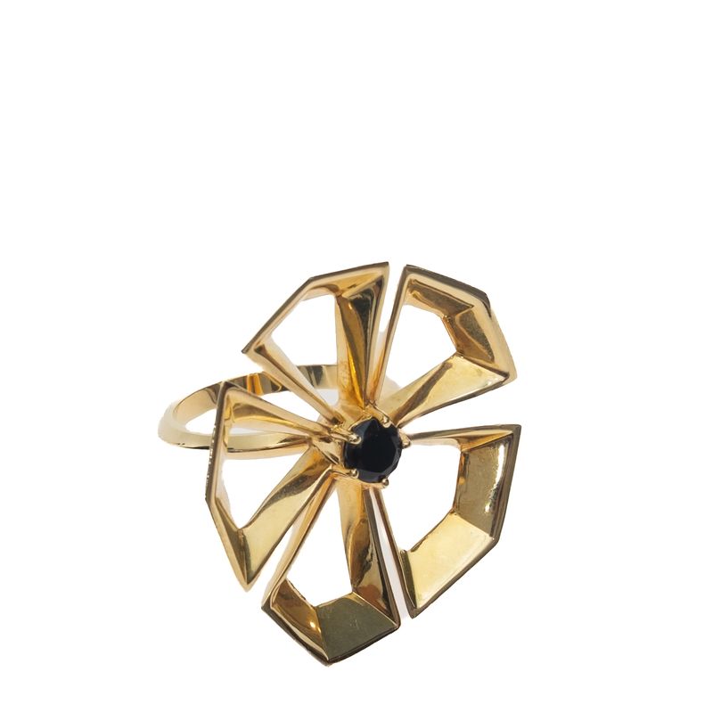 Anel-Jack-Vartanian-Flor-Prata-com-Ouro-Amarelo-e-Agata-