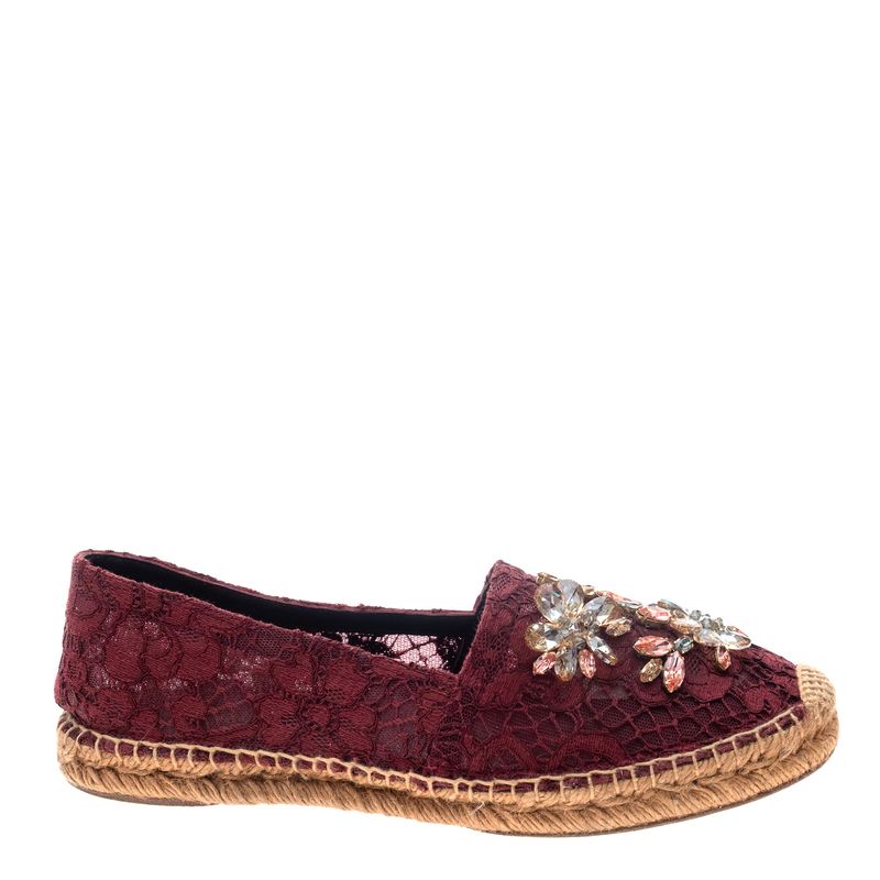 Espadrille-Dolce---Gabbana-Renda-Vinho-e-Pedrarias-