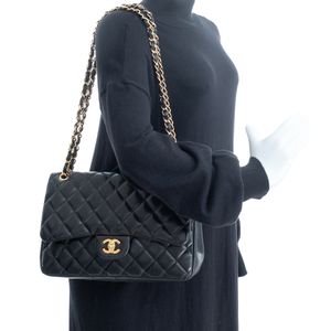 Bolsa Chanel Classic Double Flap Jumbo Preta