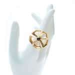 Anel-Jack-Vartanian-Flor-Prata-com-Ouro-Amarelo-e-Agata-