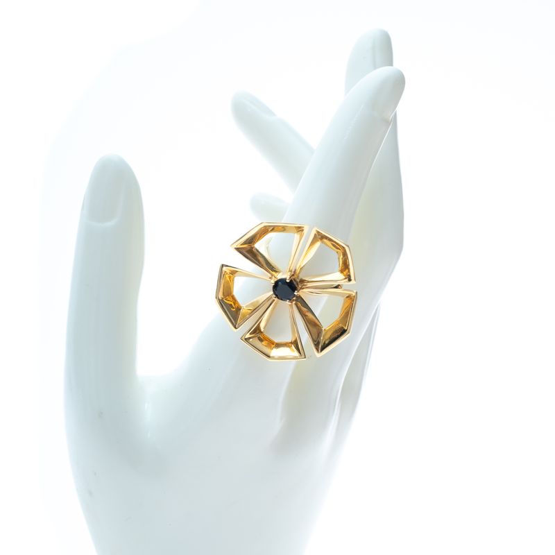 Anel-Jack-Vartanian-Flor-Prata-com-Ouro-Amarelo-e-Agata-