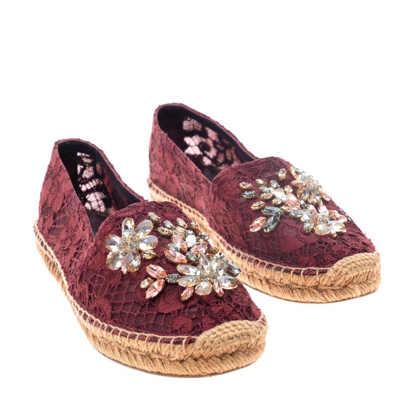Espadrille-Dolce---Gabbana-Renda-Vinho-e-Pedrarias-